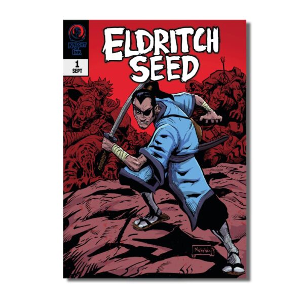 The physical edition cover for my gritty, black-and-white world of outlaw comics with this piece of Cthulhu from my new comic, Eldritch Seed. This isn't your average cosmic horror—this is a brutal, old-school take on Lovecraft's iconic monster, drawn with heavy inks and raw, unfiltered energy. If you're into the aesthetics of 90s indie comics and cosmic horror, this is for you.